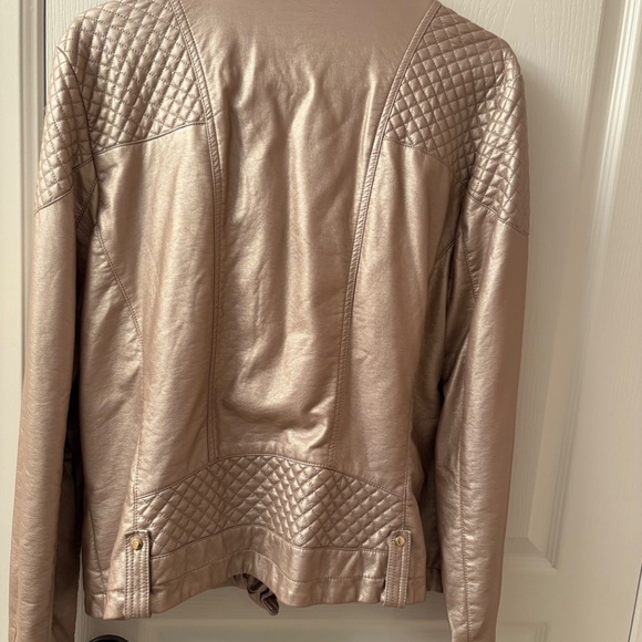 Tommy Hilfiger Women’s Moto jacket, blush pink metallic XL - Picture 2 of 5